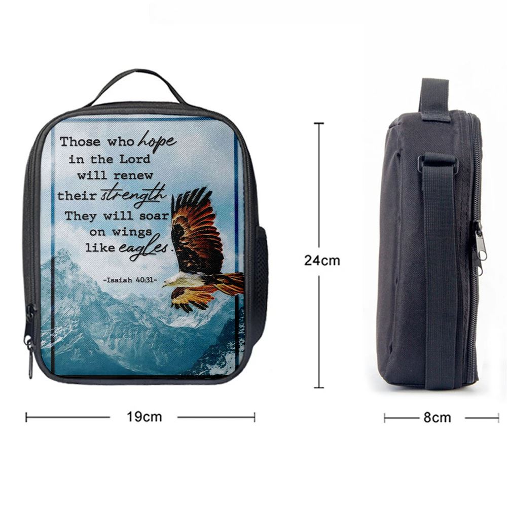 Bible Verse Isaiah 4031 Niv Those Who Hope In The Lord Lunch Bag, Christian Lunch Bag For School, Picnic, Religious Lunch Bag