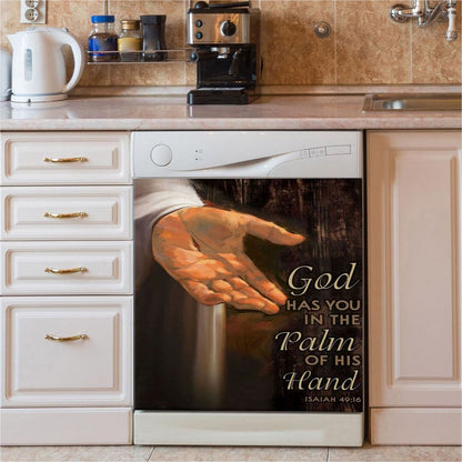 Bible Verse Isaiah 4916 God Has You In The Palm Of His Hand Dishwasher Cover, Bible Verse Dishwasher Magnet Cover, Scripture Kitchen Decor