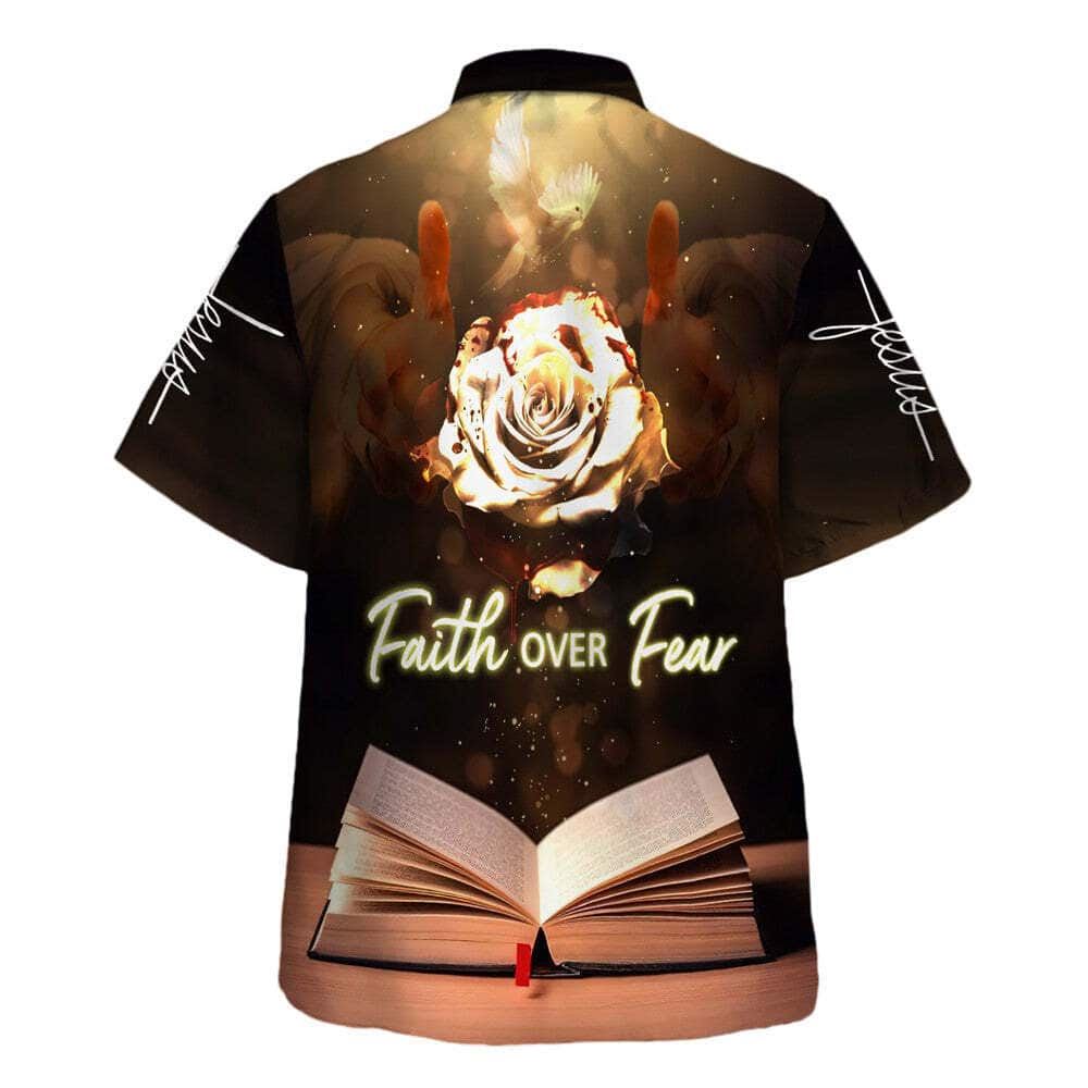 Bible Verse Jesus Faith Over Fear Hawaiian Shirt For Men, Christian Hawaiian Shirt, Gift For Christian