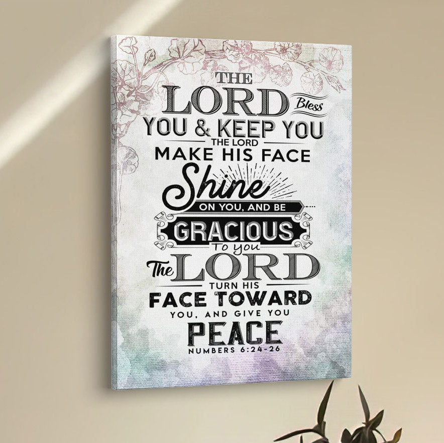 Bible Verse Numbers 624-26 The Lord Bless You And Keep You Canvas Prints - Bible Verse Wall Decor - Scripture Wall Art