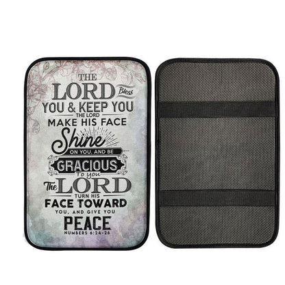Bible Verse Numbers 624-26 The Lord Bless You And Keep You Car Center Console Cover, Christian Car Armrest Cover