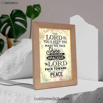 Bible Verse Numbers 624-26 The Lord Bless You And Keep You Frame Lamp Prints - Bible Verse Decor - Scripture Art