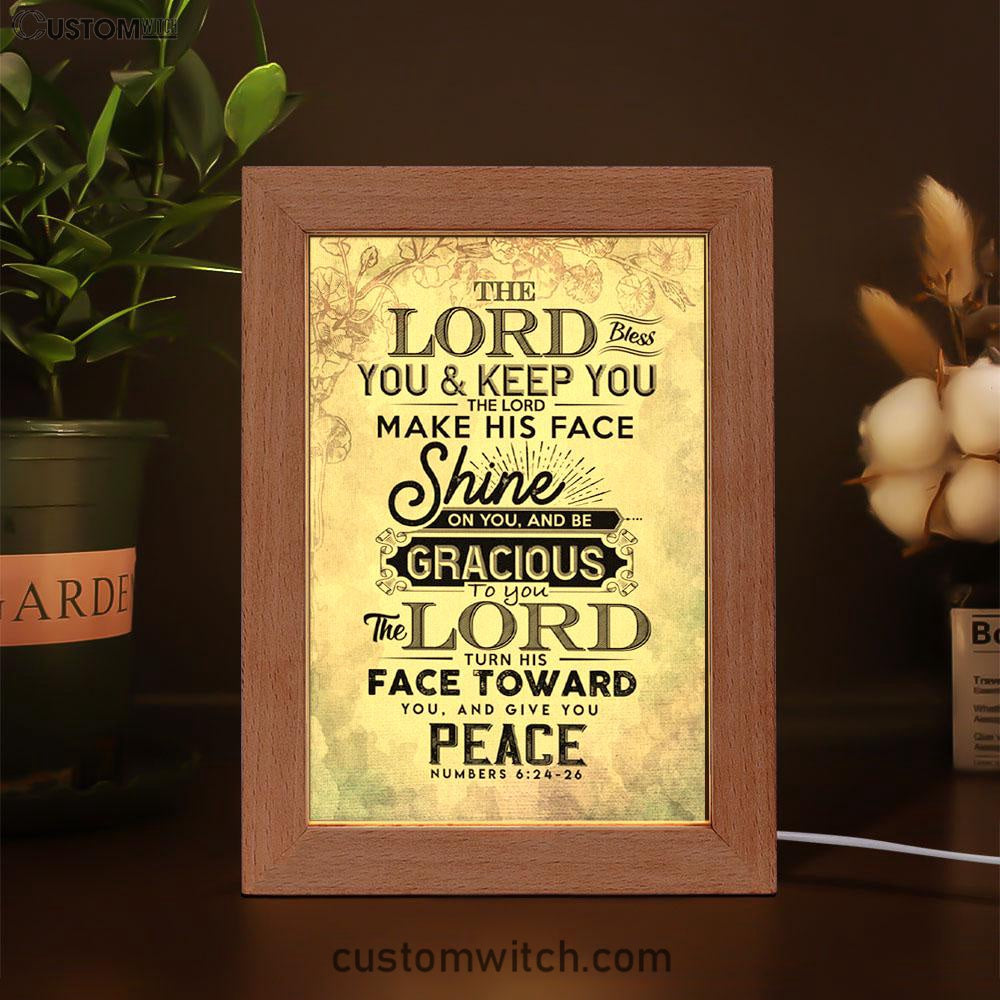 Bible Verse Numbers 624-26 The Lord Bless You And Keep You Frame Lamp Prints - Bible Verse Decor - Scripture Art
