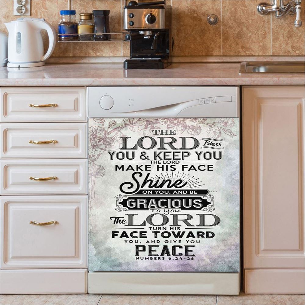 Bible Verse Numbers 624 26 The Lord Bless You And Keep You Dishwasher Cover, Bible Verse Dishwasher Magnet Cover, Scripture Kitchen Decor