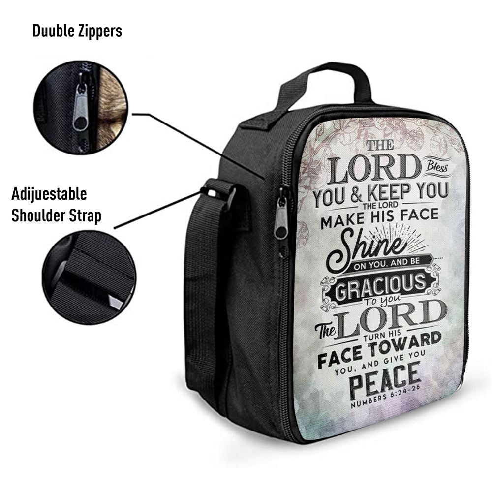 Bible Verse Numbers 624 26 The Lord Bless You And Keep You Lunch Bag, Christian Lunch Bag For School, Picnic, Religious Lunch Bag