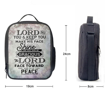 Bible Verse Numbers 624 26 The Lord Bless You And Keep You Lunch Bag, Christian Lunch Bag For School, Picnic, Religious Lunch Bag