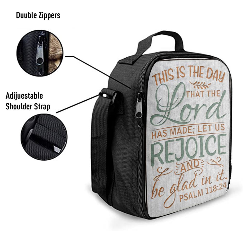 Bible Verse Psalm 11824 This Is The Day That The Lord Has Made Lunch Bag, Christian Lunch Bag For School, Picnic, Religious Lunch Bag