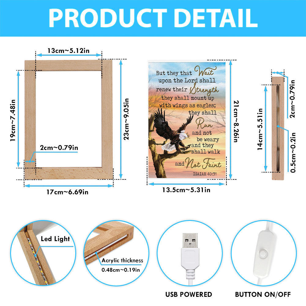 Bible Verse They That Wait Upon The Lord Isaiah 4031 Frame Lamp Prints - Bible Verse Decor - Scripture Art