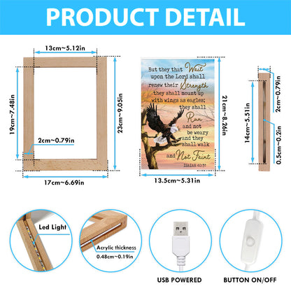 Bible Verse They That Wait Upon The Lord Isaiah 4031 Frame Lamp Prints - Bible Verse Decor - Scripture Art