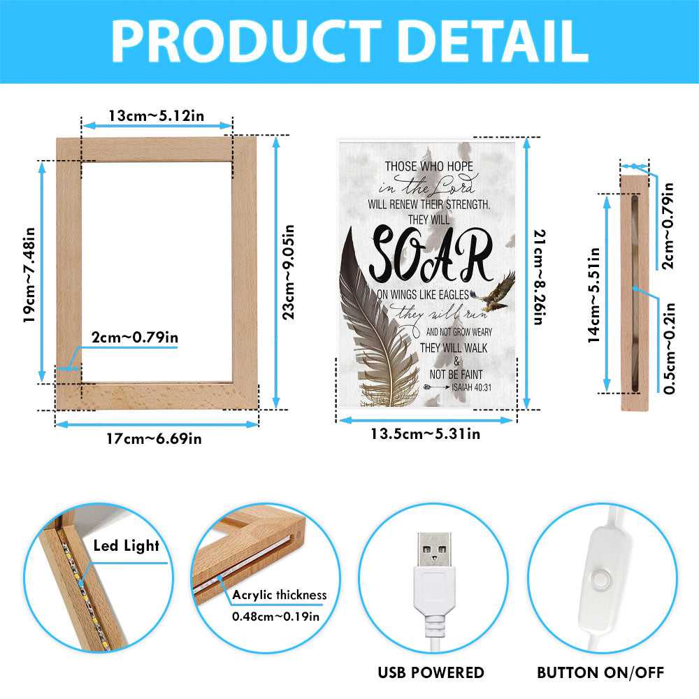 Bible Verse Those Who Hope In The Lord Isaiah 4031 Frame Lamp Prints - Bible Verse Decor - Scripture Art