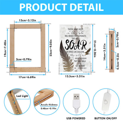 Bible Verse Those Who Hope In The Lord Isaiah 4031 Frame Lamp Prints - Bible Verse Decor - Scripture Art