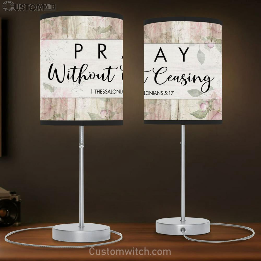 Bible Verse Lamb Gift 1 Thessalonians 517 Pray Without Ceasing Table Lamb Print - Christian Bedroom Decor