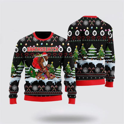 Bigfoot Christmas Ugly Christmas Sweater, Best Gift For Christmas, Bigfoot Crewneck Sweater, Christmas Winter Fashion