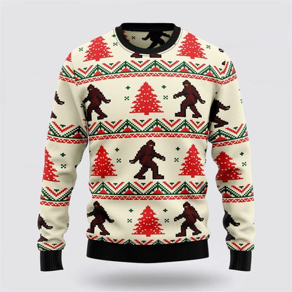 Bigfoot Tree Ugly Christmas Sweater, Best Gift For Christmas, Bigfoot Crewneck Sweater, Christmas Winter Fashion