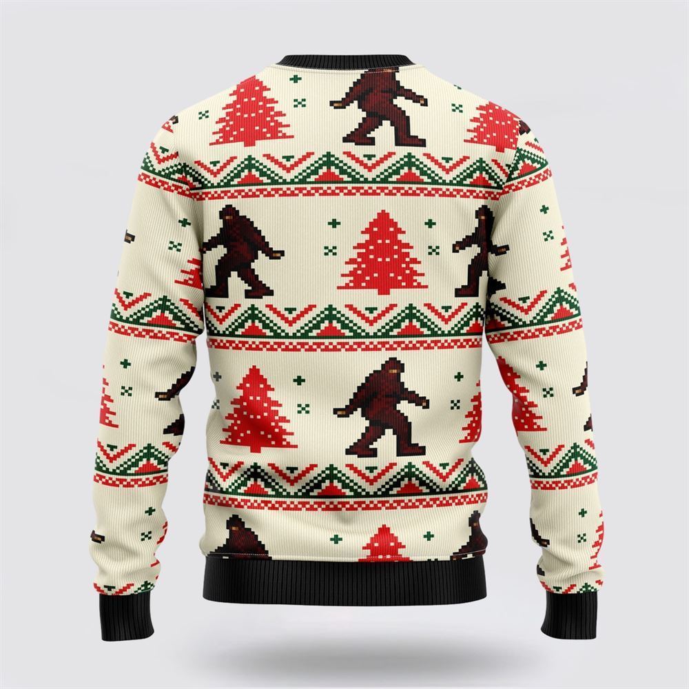 Bigfoot Tree Ugly Christmas Sweater, Best Gift For Christmas, Bigfoot Crewneck Sweater, Christmas Winter Fashion