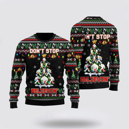 Bigfoot Xmas Sweater, Dont Stop Believe In Ugly Christmas Sweater, Best Gift For Christmas, Bigfoot Crewneck Sweater, Christmas Winter Fashion