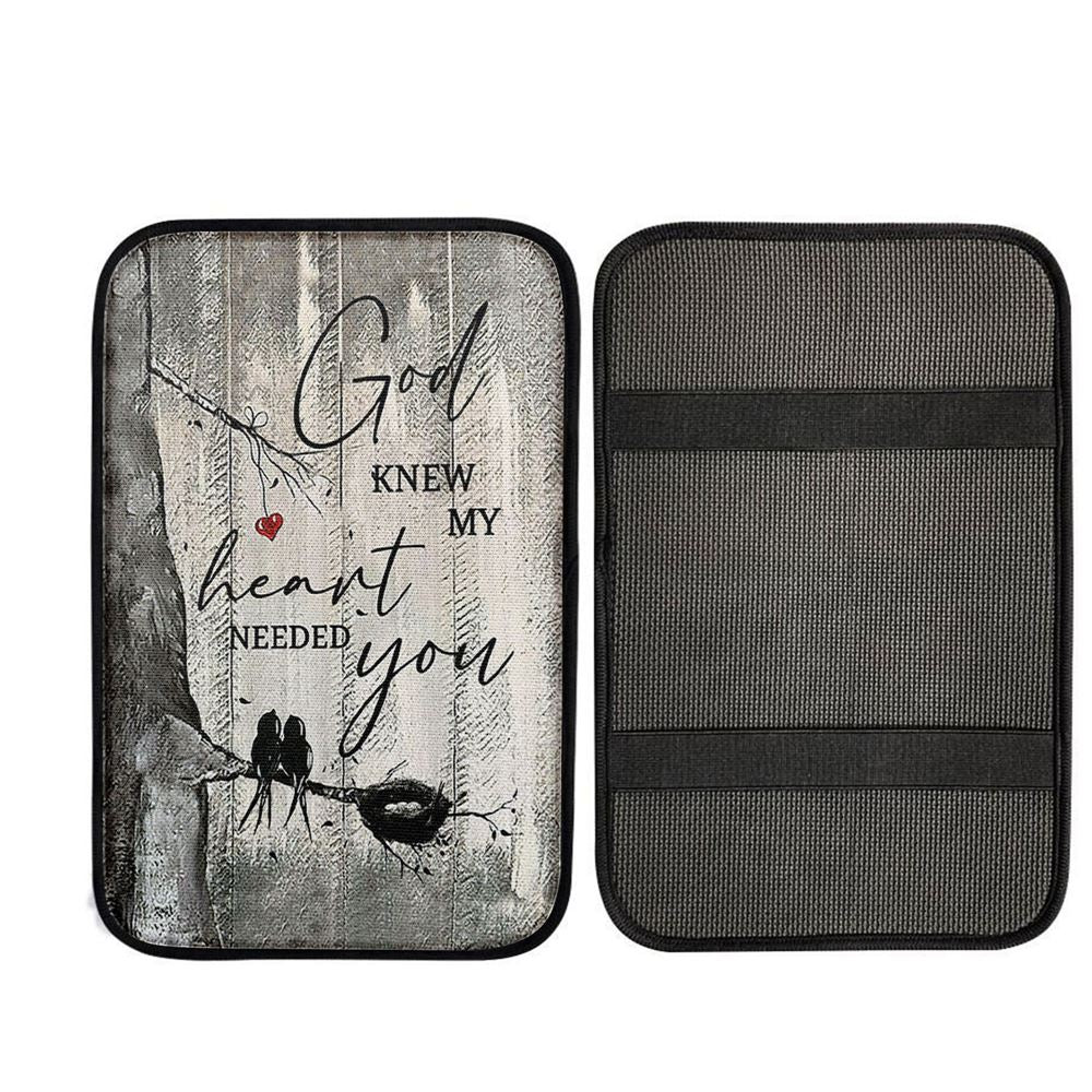 Bird God Knew My Heart Needed You Car Center Console Cover, Christian Car Interior Accessories