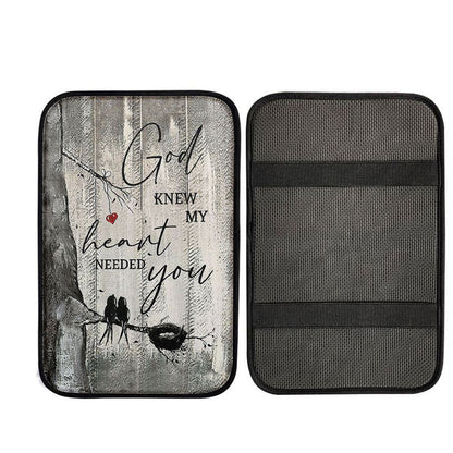 Bird God Knew My Heart Needed You Car Center Console Cover, Christian Car Interior Accessories