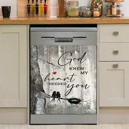 Bird God Knew My Heart Needed You Dishwasher Cover, Bible Verse Dishwasher Magnet Cover, Inspirational Kitchen Decor