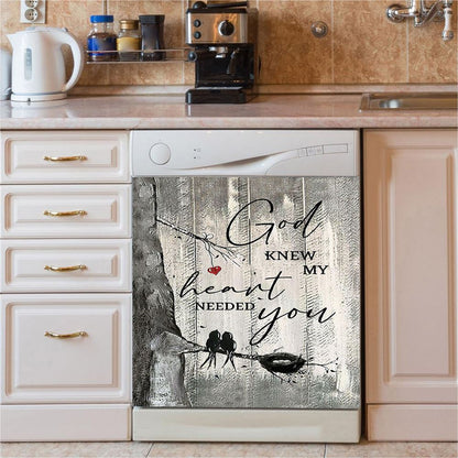 Bird God Knew My Heart Needed You Dishwasher Cover, Bible Verse Dishwasher Magnet Cover, Inspirational Kitchen Decor