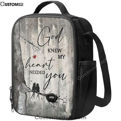 Bird God Knew My Heart Needed You Lunch Bag, Christian Lunch Bag For School, Picnic, Religious Lunch Bag