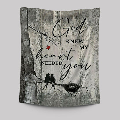 Bird God Knew My Heart Needed You Tapestry Wall Art - Bible Verse Tapestry Art - Inspirational Art -  Christian Indoor Wall Tapestries