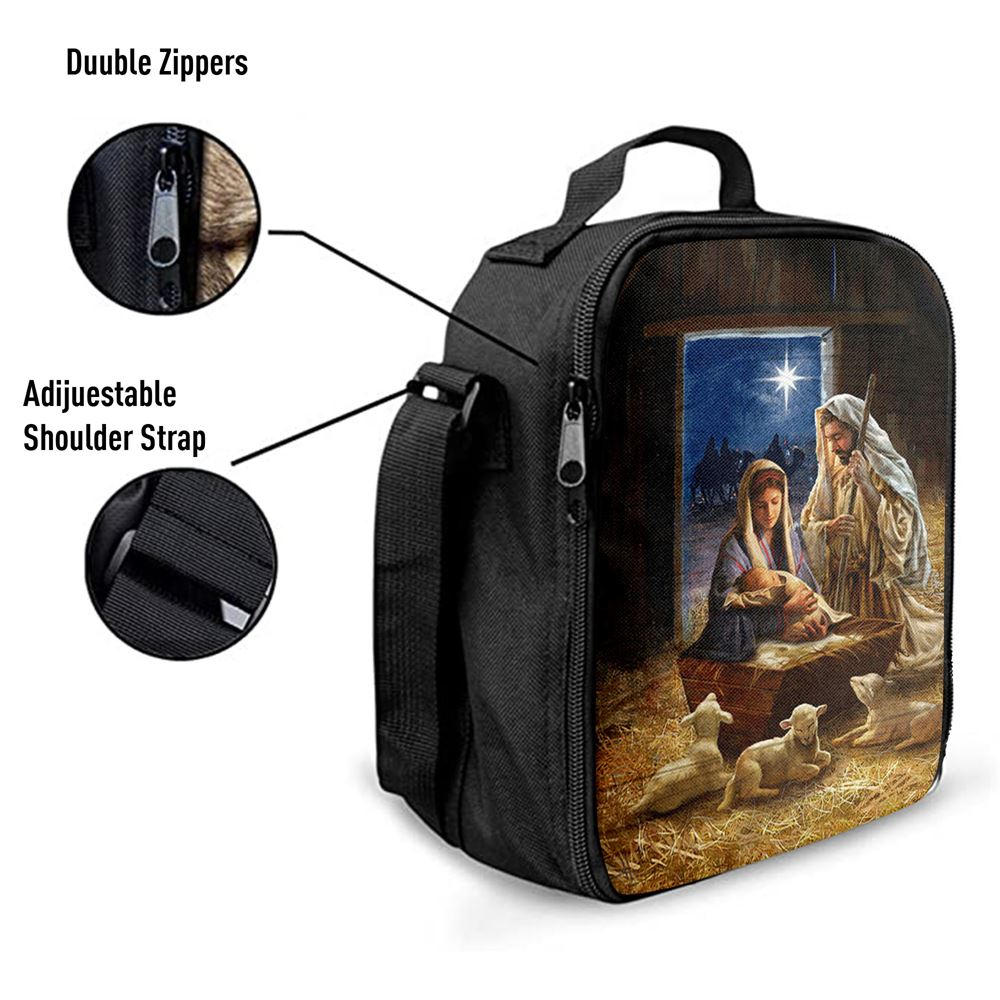 Birth Of Jesus Lamb Lunch Bag, Christian Lunch Bag For School, Picnic, Religious Lunch Bag