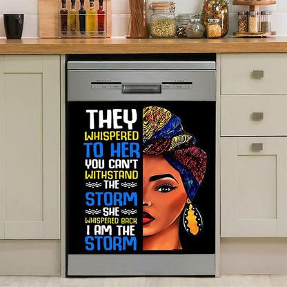 Black African I Am The Storm Dishwasher Cover, Gift For American Women