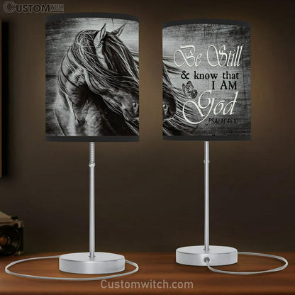Black And White Horse Be Still And Know That I Am God Lamb Gift Table Lamb - Christian Lamb Gift - Religious Art