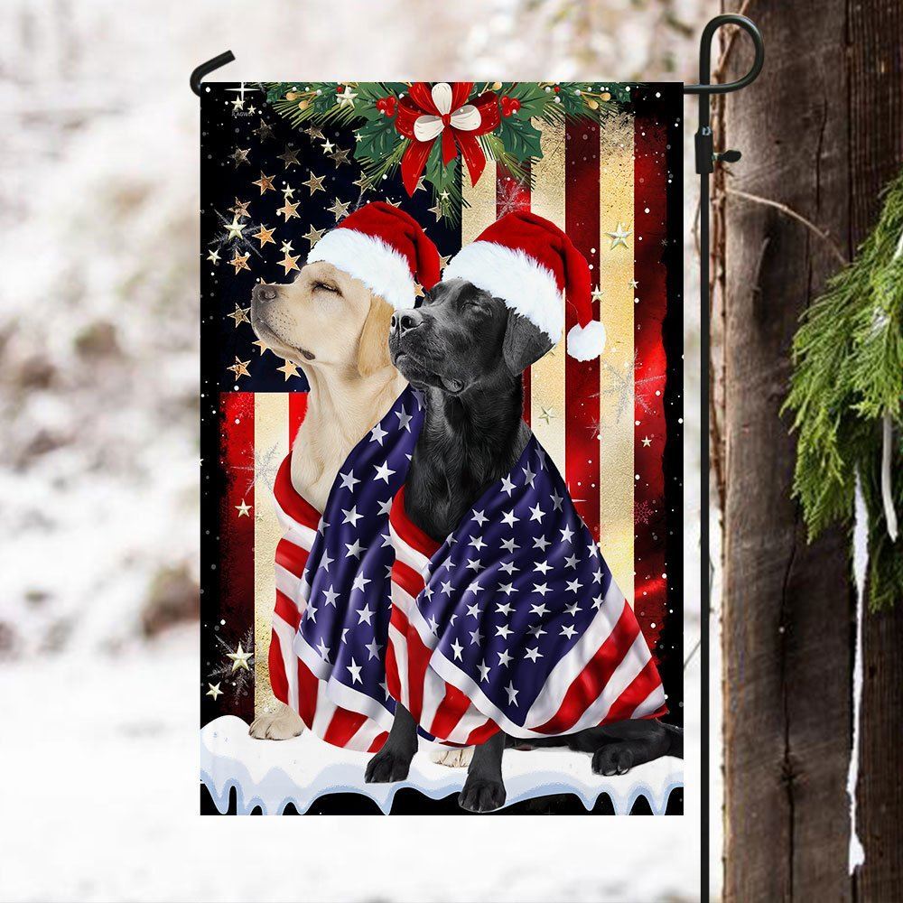 Black And Yellow Labrador Retrievers Flag Merry Christmas, Christmas Dog Garden Flag, Christmas Gifts For Pet, Christmas Outdoor Decor Ideas