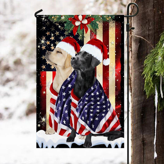 Black And Yellow Labrador Retrievers Flag Merry Christmas, Christmas Dog Garden Flag, Christmas Gifts For Pet, Christmas Outdoor Decor Ideas