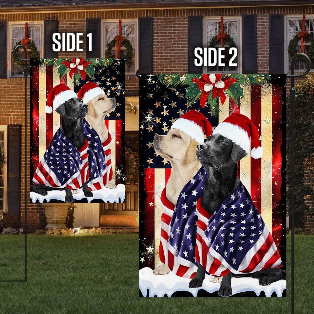Black And Yellow Labrador Retrievers Flag Merry Christmas, Christmas Dog Garden Flag, Christmas Gifts For Pet, Christmas Outdoor Decor Ideas