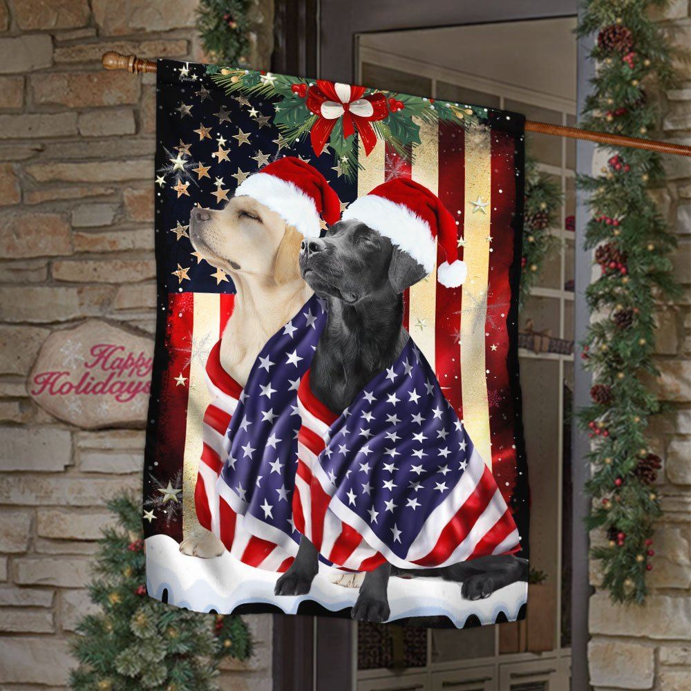 Black And Yellow Labrador Retrievers Flag Merry Christmas, Christmas Dog Garden Flag, Christmas Gifts For Pet, Christmas Outdoor Decor Ideas