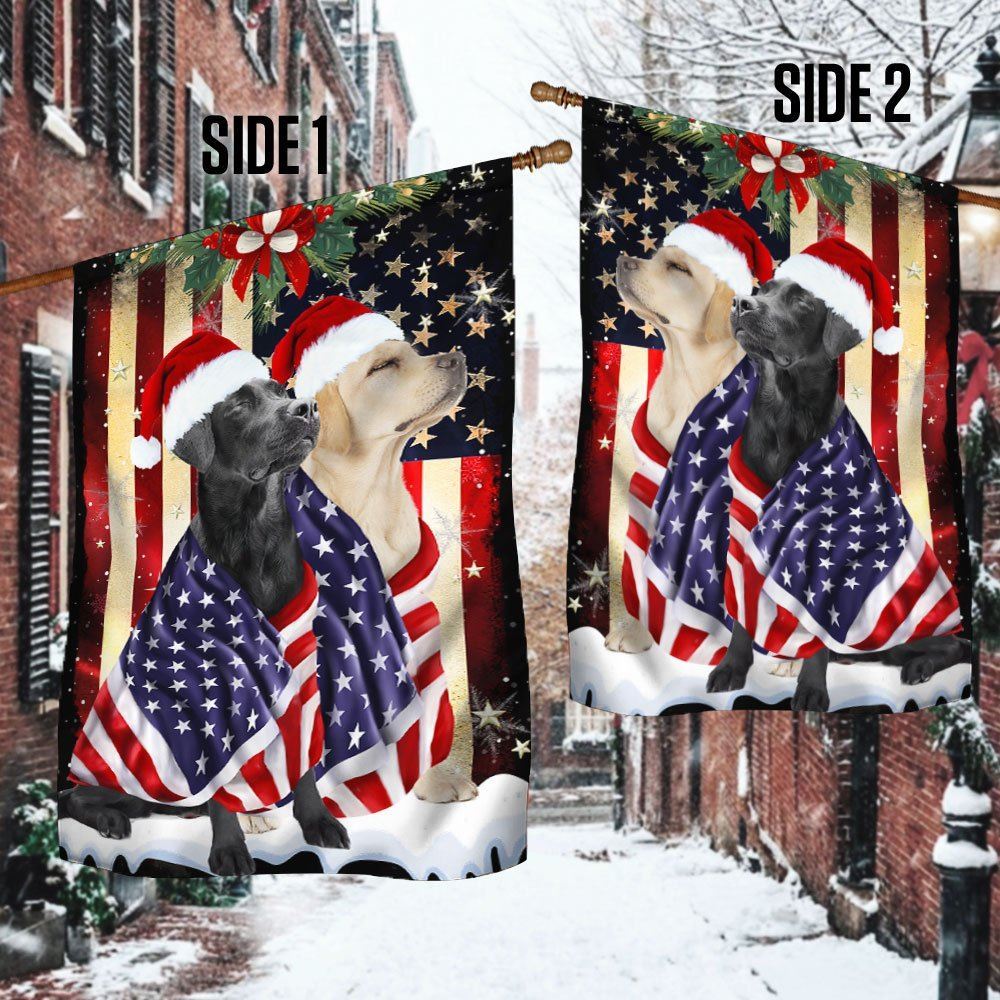 Black And Yellow Labrador Retrievers Flag Merry Christmas, Christmas Dog Garden Flag, Christmas Gifts For Pet, Christmas Outdoor Decor Ideas