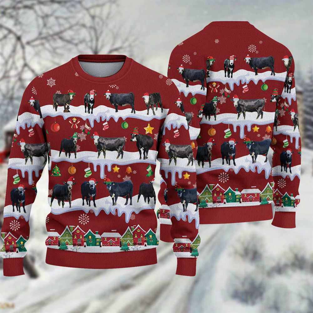 Black Baldy Ugly Christmas Sweater, Sweater Gifts For Pet Loves, Farmers Sweater