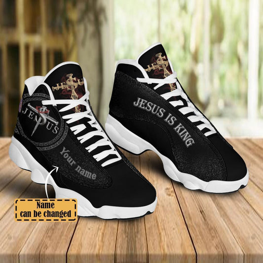 Black Jesus Is King Cross Custom Name Jd13 Shoes For Man And Women, Christian Basketball Shoes, Gifts For Christian, God Shoes