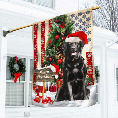 Black Labrador Retriever Dog Christmas American Flag, Christmas Dog Garden Flag, Christmas Gifts For Pet, Christmas Outdoor Decor Ideas
