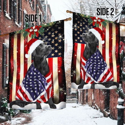 Black Labrador Retriever Flag Merry Christmas Flag, Christmas Dog Garden Flag, Christmas Gifts For Pet, Christmas Outdoor Decor Ideas