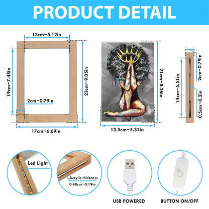 Black Queen African American God Is Love Frame Lamp Art - Christian Frame Lamp - Religious Gifts Night Light