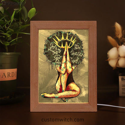 Black Queen African American God Is Love Frame Lamp Art - Christian Frame Lamp - Religious Gifts Night Light