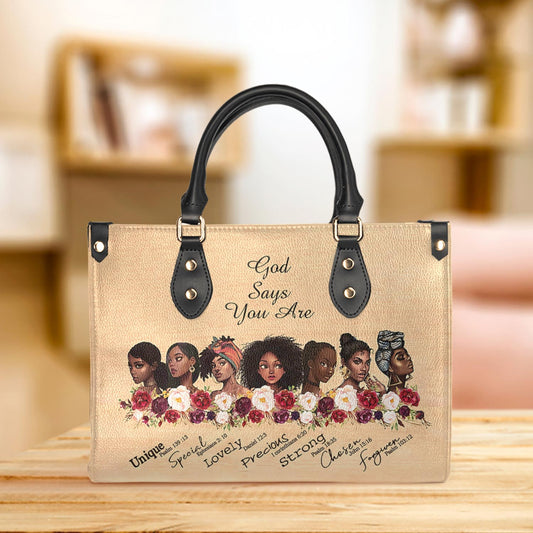 Black Woman Faith Leather Bag, Women's Pu Leather Bag, Best Mother's Day Gifts