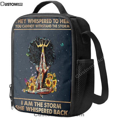 Black Woman I Am The Storm Lunch Bag, Christian Lunch Bag For School, Picnic, Religious Lunch Bag