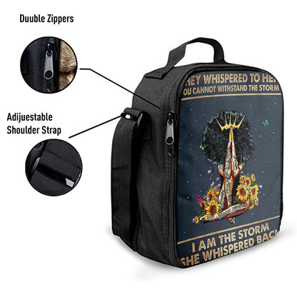 Black Woman I Am The Storm Lunch Bag, Christian Lunch Bag For School, Picnic, Religious Lunch Bag