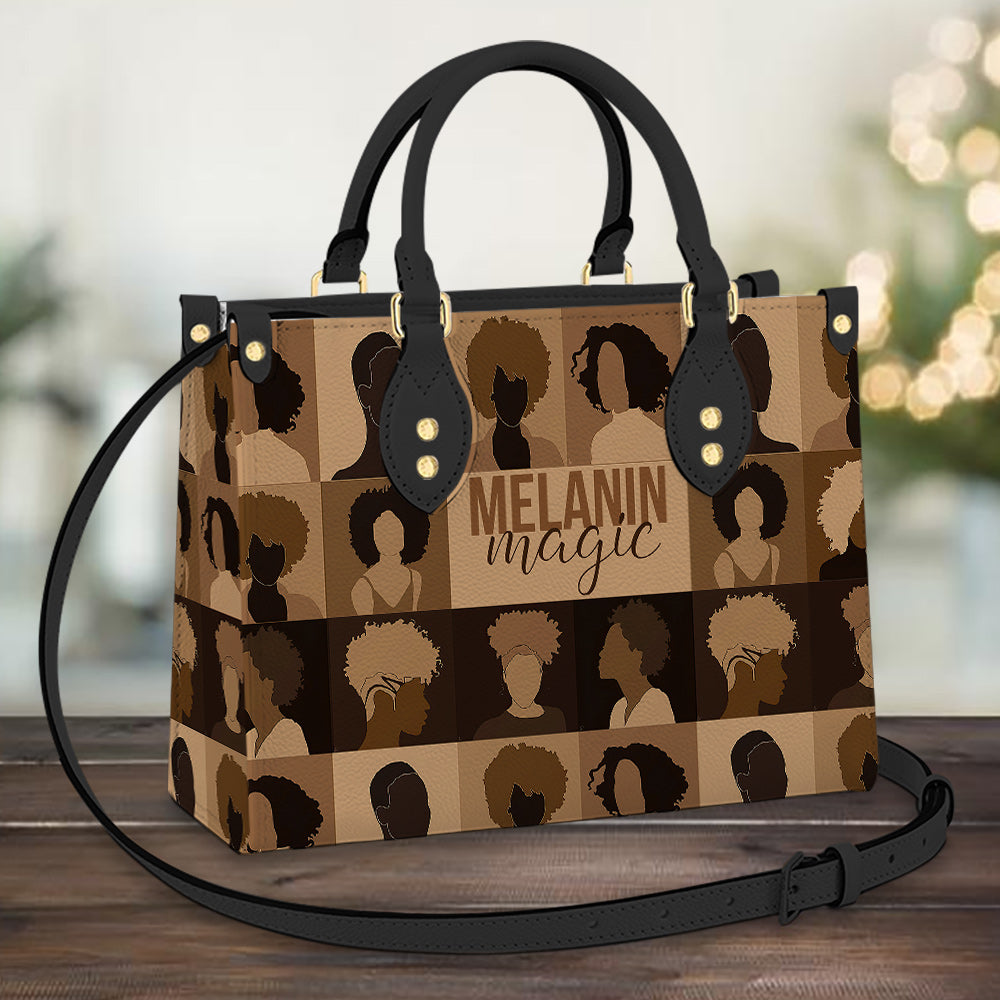 Black Woman Melanin Magic Leather Bag, Women's Pu Leather Bag, Best Mother's Day Gifts