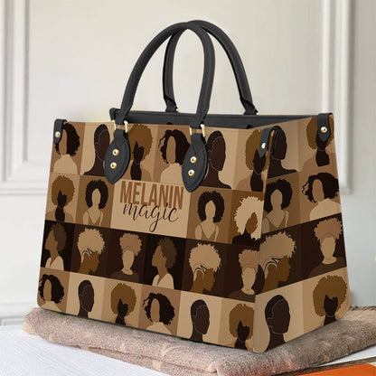 Black Woman Melanin Magic Leather Bag, Women's Pu Leather Bag, Best Mother's Day Gifts