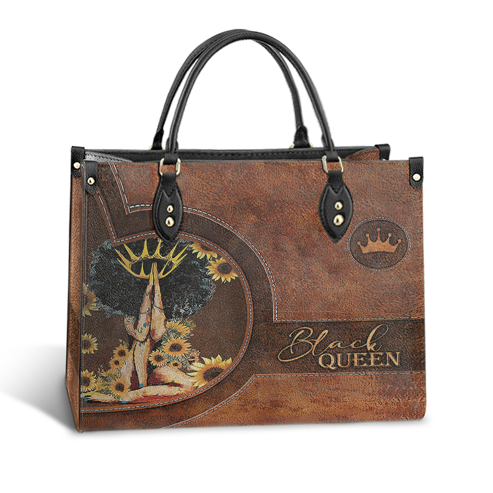 Black Woman Queen Leather Style Leather Bag, Women's Pu Leather Bag, Best Mother's Day Gifts