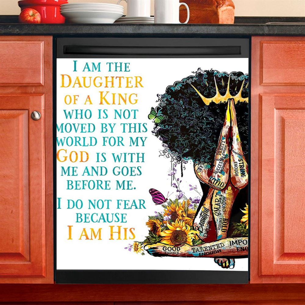 Black Women I Am The Daughter Of A King Dishwasher Cover, Christian Dishwasher Magnet Cover