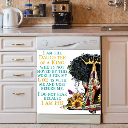 Black Women I Am The Daughter Of A King Dishwasher Cover, Christian Dishwasher Magnet Cover