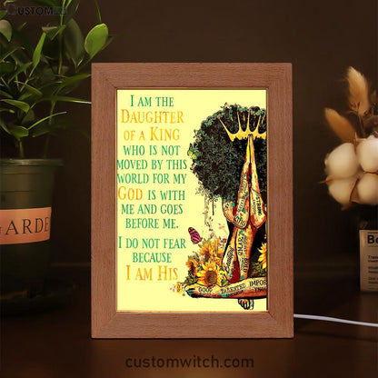 Black Women I Am The Daughter Of A King Frame Lamp Art - Christian Night Light Decor