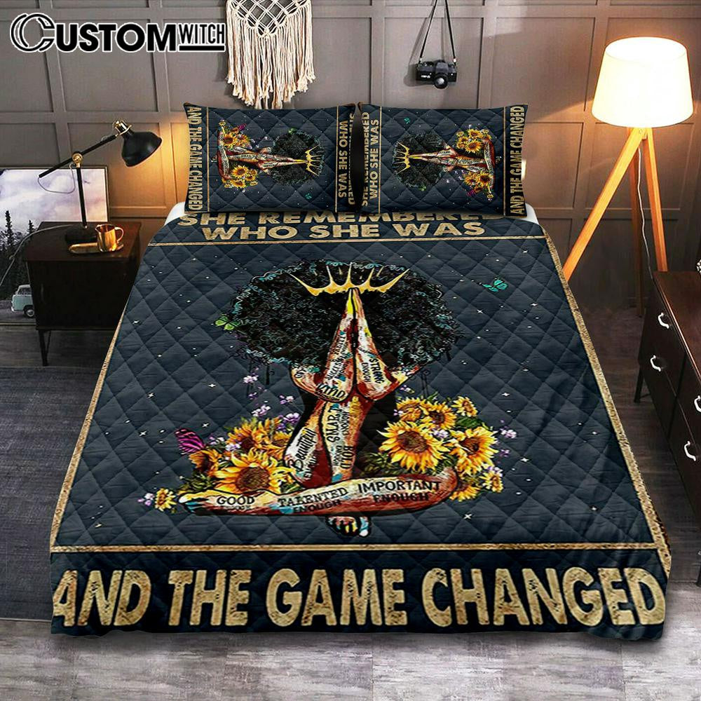 Black Women Sunflower Bedroom - African American Woman Quilt Bedding Set Cover Twin Bedding Decor - Boho Home Decoration Poster